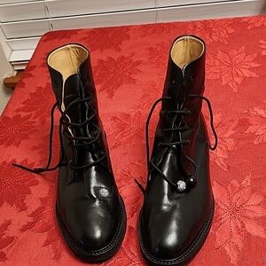 Dear Frances Park Boots Made in Italy Lace Up Leather Boots